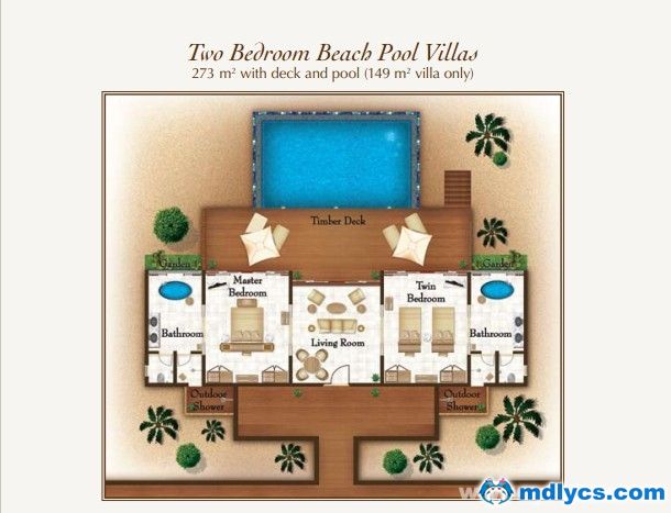 two bedroom beach pool villas3